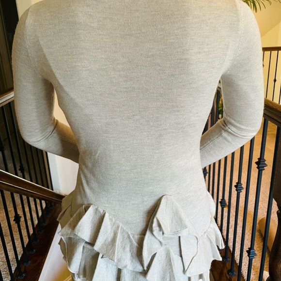 NWOT Saks Fifth Avenue Ruffle Cardigan Sweater S - Picture 4 of 6